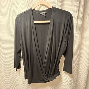 NIC+ZOE Women's Charcoal Drape Blouse